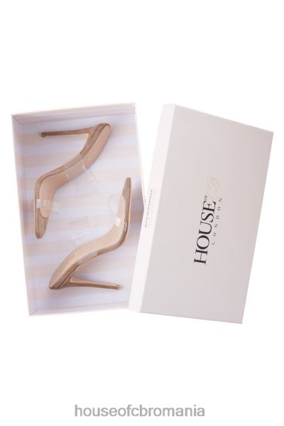 pantofi House of CB Lucent curea clară de căprioară bej X4F681116