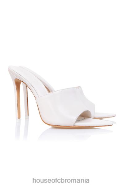 pantofi House of CB andromeda mulet cu vârf din piele albă X4F681111