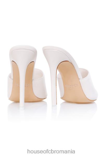 pantofi House of CB andromeda mulet cu vârf din piele albă X4F681111