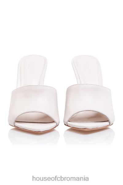pantofi House of CB andromeda mulet cu vârf din piele albă X4F681111