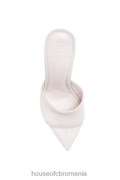 pantofi House of CB andromeda mulet cu vârf din piele albă X4F681111