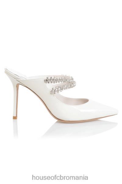 pantofi House of CB catâri împodobiți cu cristal lacuit glacier ivory X4F681094