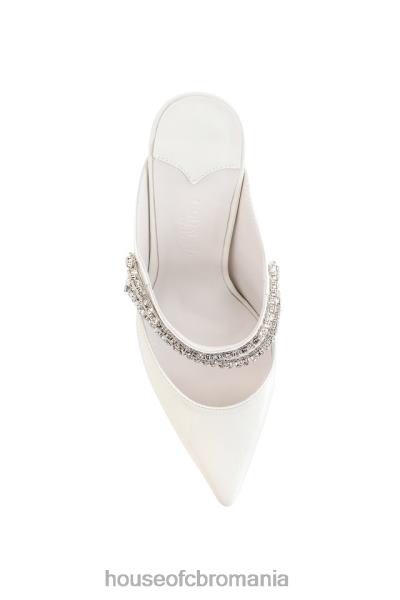 pantofi House of CB catâri împodobiți cu cristal lacuit glacier ivory X4F681094