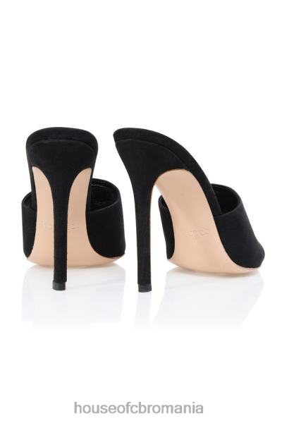 pantofi House of CB mule ascuțit andromeda de piele intoarsa neagra X4F681112
