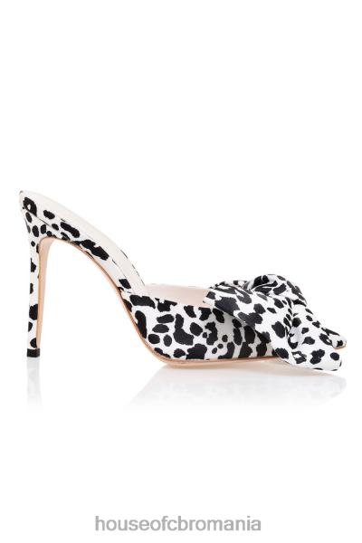pantofi House of CB muli cu arc supradimensionat cu imprimeu dalmatian beaubelle X4F681110