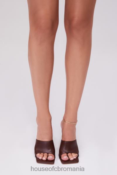 pantofi House of CB stăpână stânci scena de vis ciocolată deget pătrat catâri X4F681075
