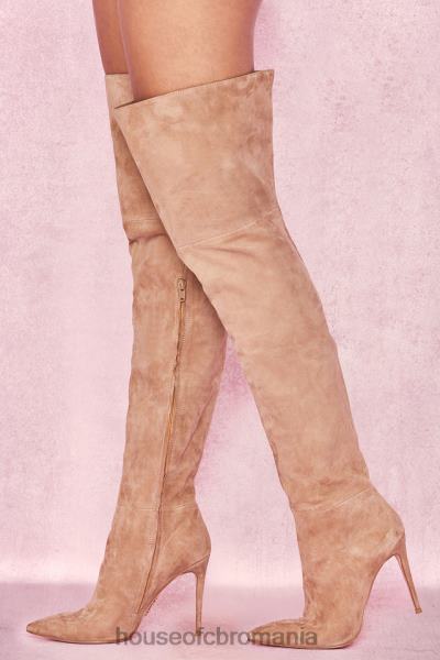 pantofi House of CB cizme extraordinare din piele intoarsa, bronzare X4F681122