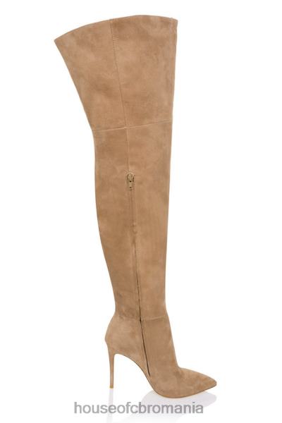pantofi House of CB cizme extraordinare din piele intoarsa, bronzare X4F681122