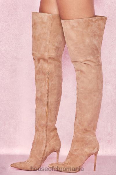 pantofi House of CB cizme extraordinare din piele intoarsa, bronzare X4F681122