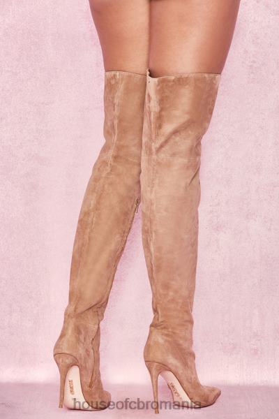 pantofi House of CB cizme extraordinare din piele intoarsa, bronzare X4F681122