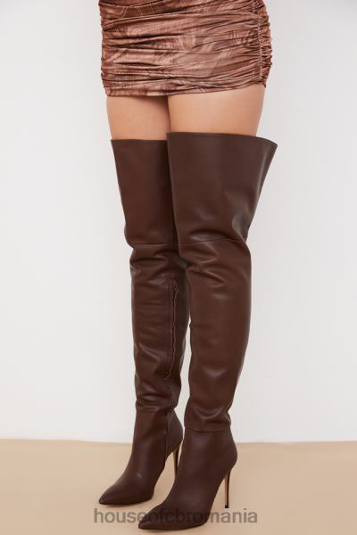 pantofi House of CB cizme lomax ciocolata din piele naturala X4F681084