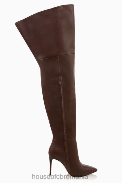 pantofi House of CB cizme lomax ciocolata din piele naturala X4F681084