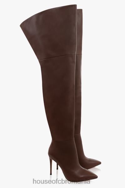 pantofi House of CB cizme lomax ciocolata din piele naturala X4F681084