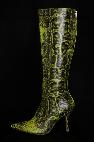 pantofi House of CB cizme până la genunchi cu imprimeu verde royale X4F681071