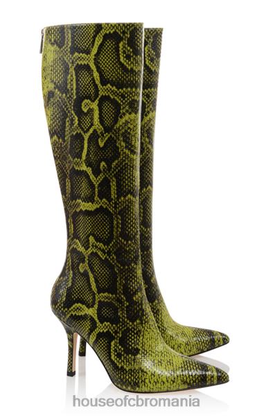 pantofi House of CB cizme până la genunchi cu imprimeu verde royale X4F681071