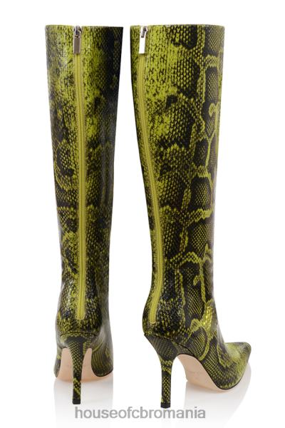 pantofi House of CB cizme până la genunchi cu imprimeu verde royale X4F681071
