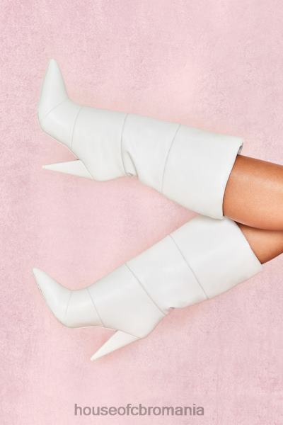 pantofi House of CB cizme puffa din piele albă fenomen X4F681113