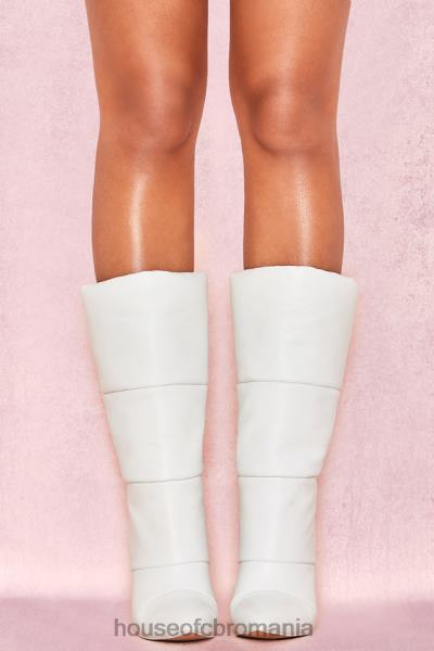 pantofi House of CB cizme puffa din piele albă fenomen X4F681113