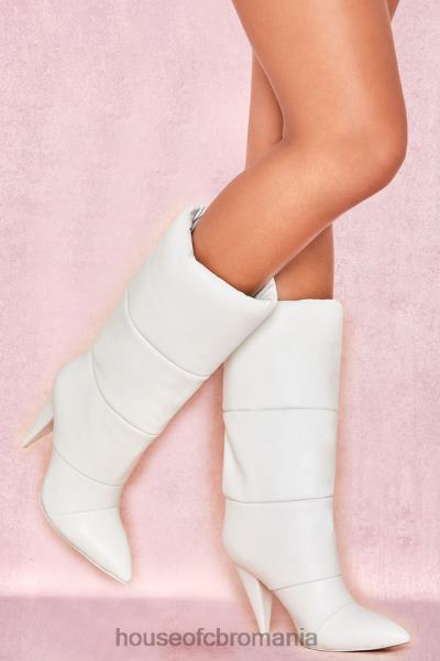pantofi House of CB cizme puffa din piele albă fenomen X4F681113