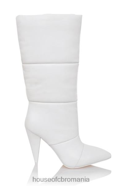 pantofi House of CB cizme puffa din piele albă fenomen X4F681113
