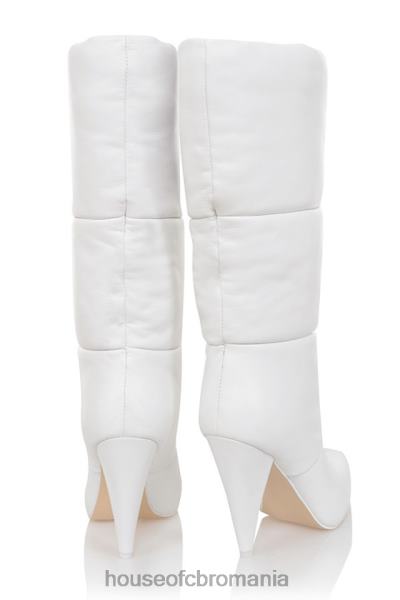 pantofi House of CB cizme puffa din piele albă fenomen X4F681113
