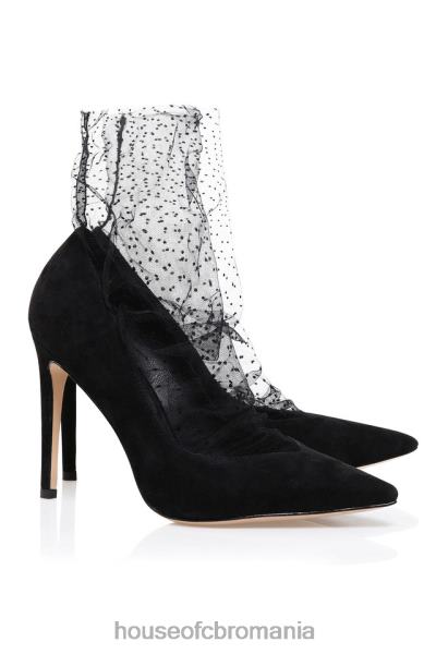 pantofi House of CB pantof șosetă vamos negru din tul X4F681087