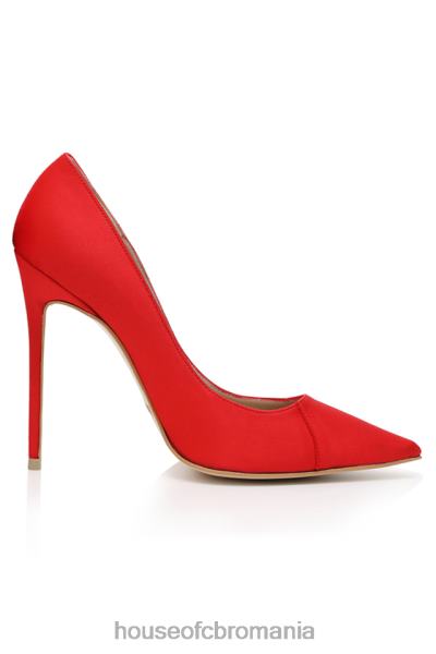 pantofi House of CB paris tocuri ascuțite din satin stacojiu de 5 pi X4F681069