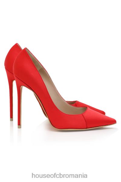 pantofi House of CB paris tocuri ascuțite din satin stacojiu de 5 pi X4F681069