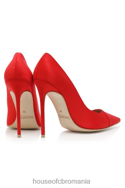 pantofi House of CB paris tocuri ascuțite din satin stacojiu de 5 pi X4F681069