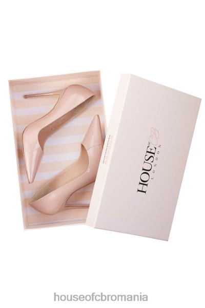 pantofi House of CB tocuri ascuțite din piele lăcuită de trandafir antic paris 5\' X4F681130