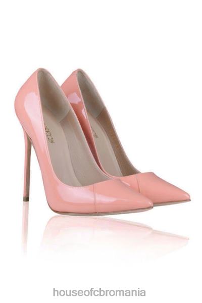 pantofi House of CB tocuri ascuțite din piele lăcuită roz bebe Paris X4F681131