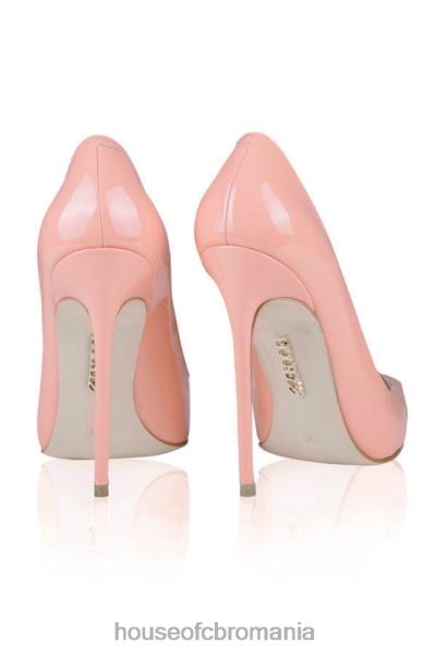 pantofi House of CB tocuri ascuțite din piele lăcuită roz bebe Paris X4F681131
