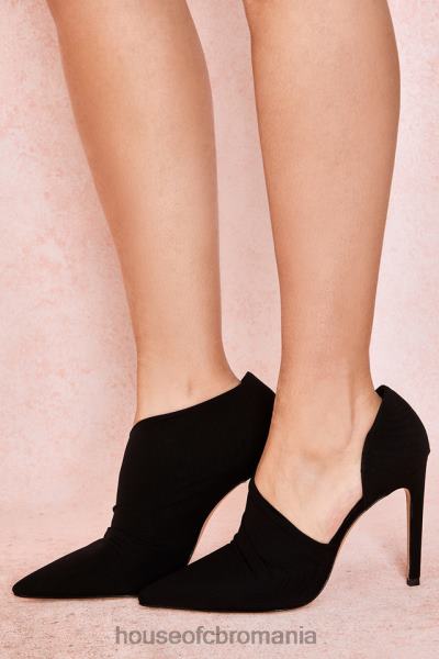 pantofi House of CB tocuri decupate onoare negre în căprioară X4F681091