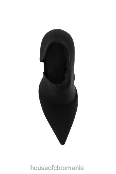 pantofi House of CB tocuri decupate onoare negre în căprioară X4F681091