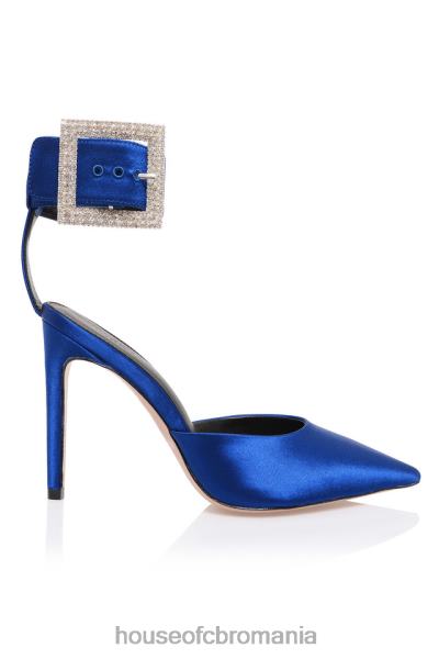 pantofi House of CB pantofi cu cataramă cu cristal Krista albastru cobalt X4F681097