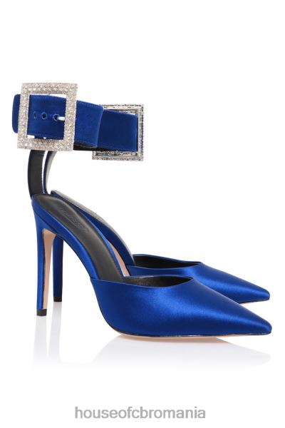 pantofi House of CB pantofi cu cataramă cu cristal Krista albastru cobalt X4F681097