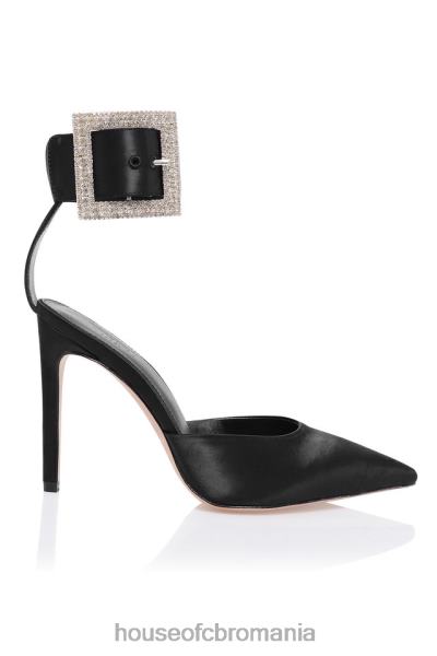 pantofi House of CB pompe cu cataramă cristal negru Krista X4F681095