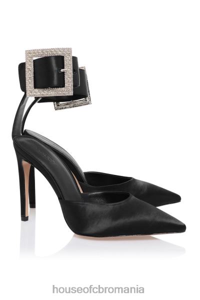 pantofi House of CB pompe cu cataramă cristal negru Krista X4F681095
