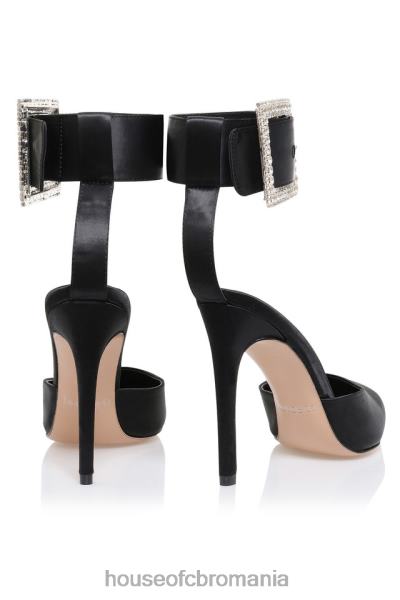 pantofi House of CB pompe cu cataramă cristal negru Krista X4F681095