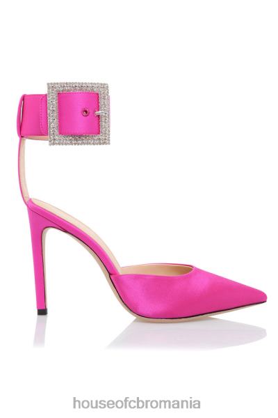 pantofi House of CB pompe cu cataramă de cristal roz Krista X4F681098