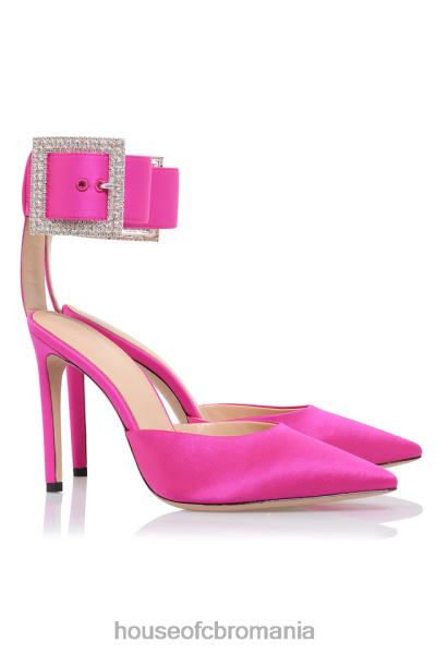 pantofi House of CB pompe cu cataramă de cristal roz Krista X4F681098