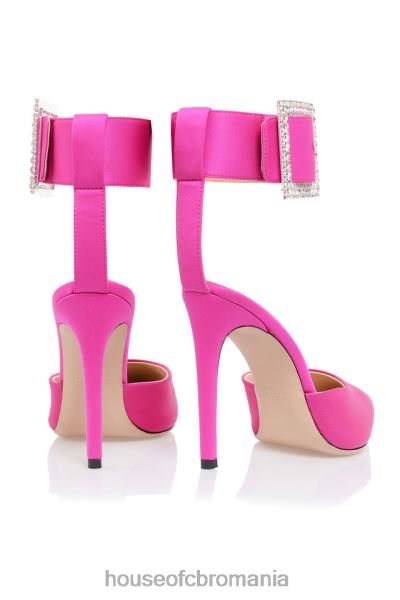pantofi House of CB pompe cu cataramă de cristal roz Krista X4F681098