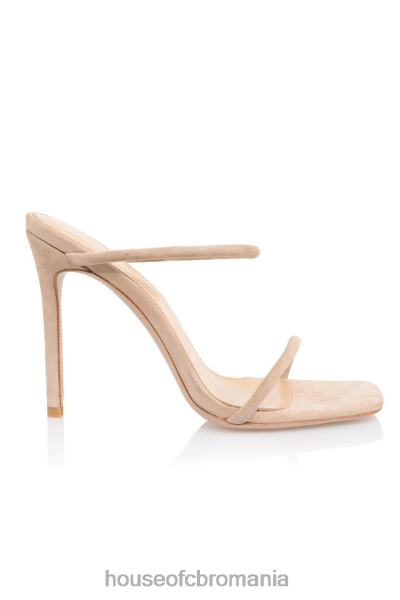 pantofi House of CB Sandale de piele de căprioară bej desculț cu curea subțire X4F681107