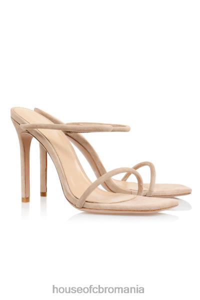 pantofi House of CB Sandale de piele de căprioară bej desculț cu curea subțire X4F681107