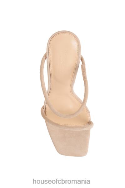 pantofi House of CB Sandale de piele de căprioară bej desculț cu curea subțire X4F681107