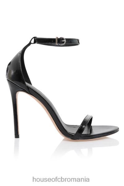 pantofi House of CB sandale cu baretă texturate negre marivel X4F681089