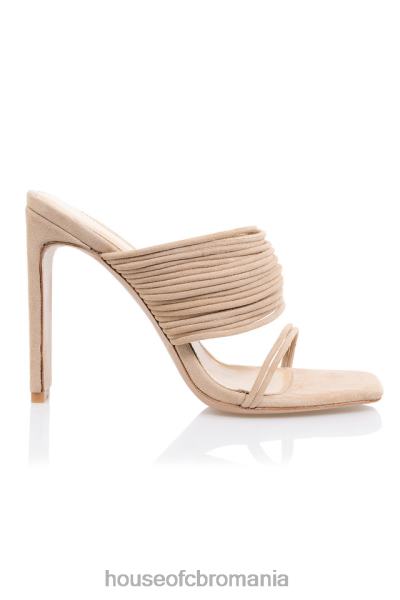 pantofi House of CB sandale cu bretele evangeline bej cu vârf pătrat X4F681105