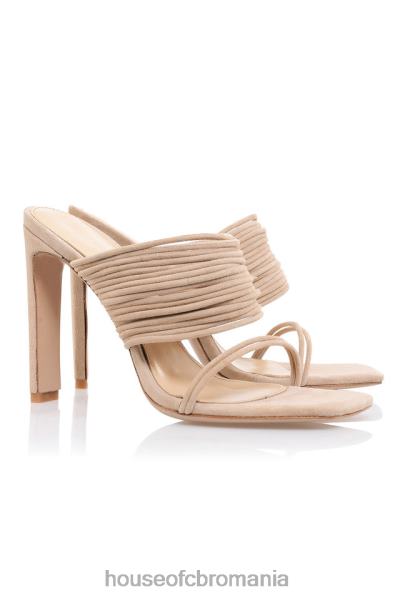 pantofi House of CB sandale cu bretele evangeline bej cu vârf pătrat X4F681105