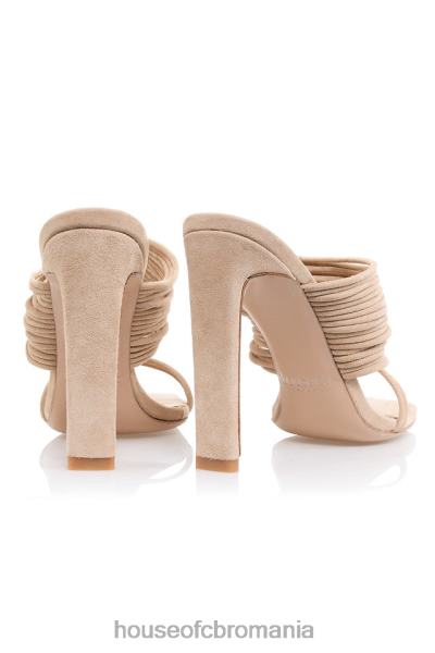 pantofi House of CB sandale cu bretele evangeline bej cu vârf pătrat X4F681105