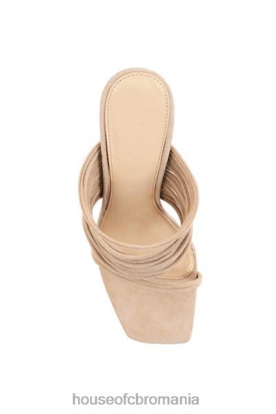 pantofi House of CB sandale cu bretele evangeline bej cu vârf pătrat X4F681105
